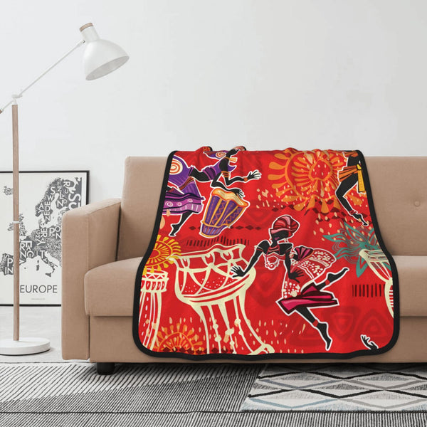African artwork blanket - Djembe girls