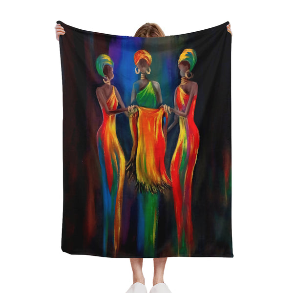 African artwork blanket - Colorful