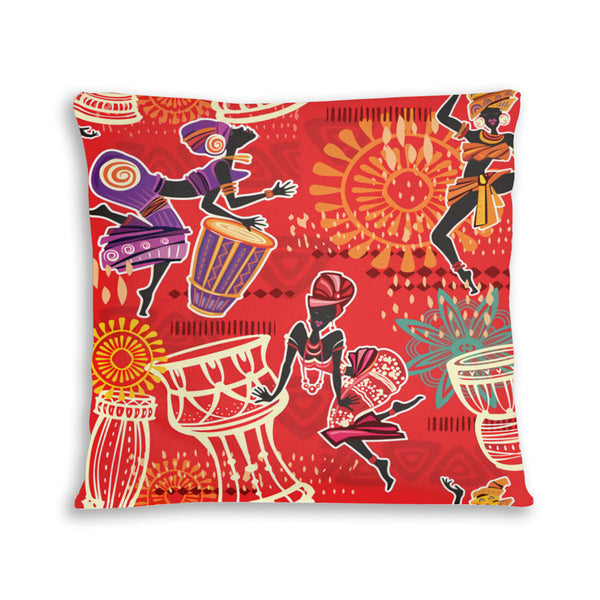 African artwork pillow - Djembe girls