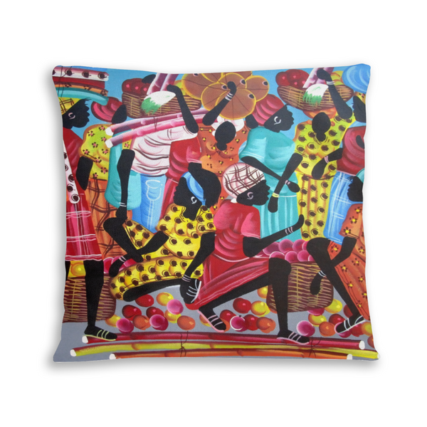 African artwork pillow - Harvest 10