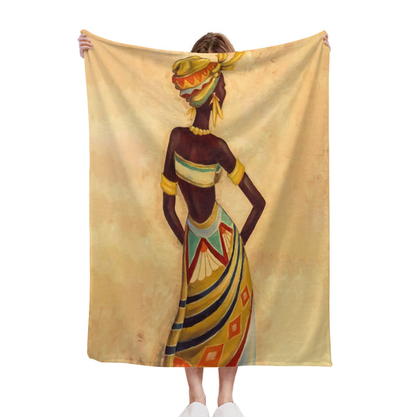 African artwork Sherpa blanket - Hope