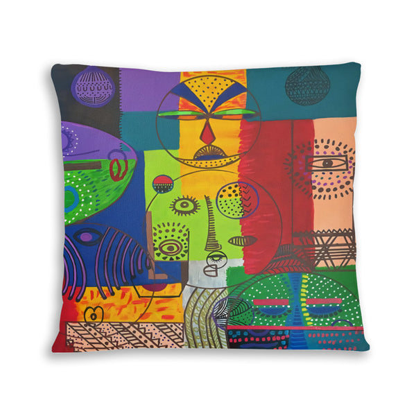 African artwork pillow - u and me