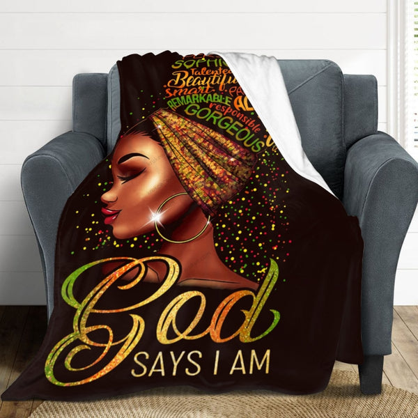 African Artwork Apron - God Say Im Fleece Blanket