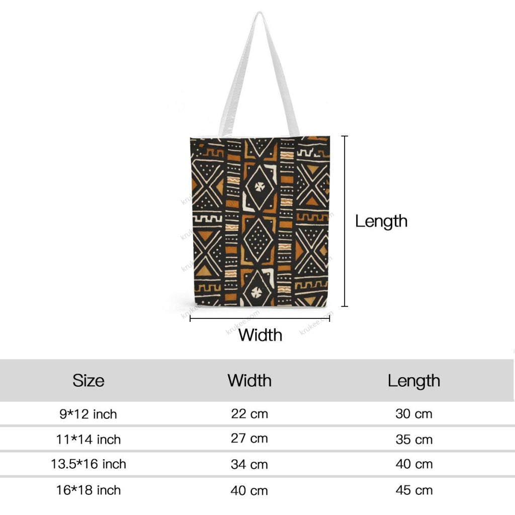 African artwork natural linen tote bag Culture Krukee