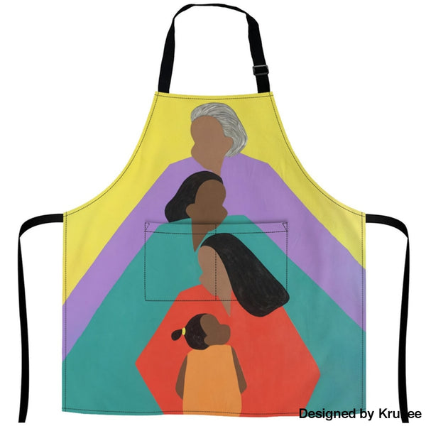 African Culture Art Apron - Family 27Inch X 29Inch Aprons