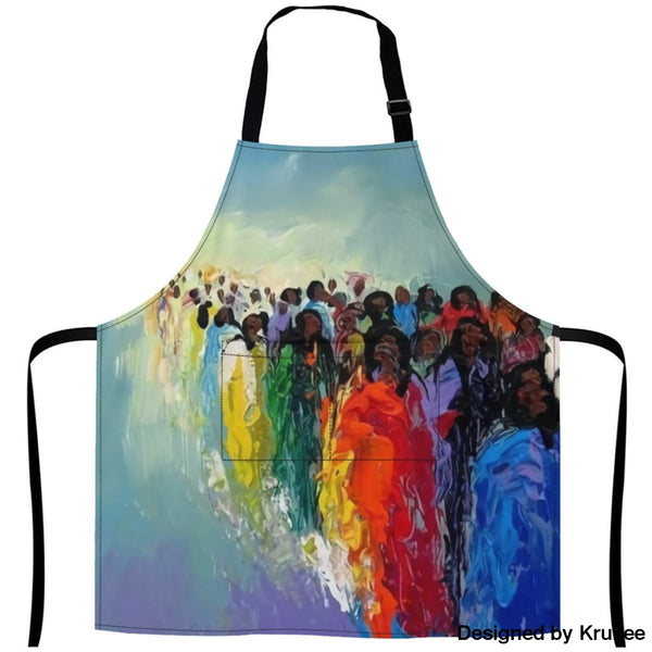 African Culture Art Apron - River 27Inch X 29Inch Aprons