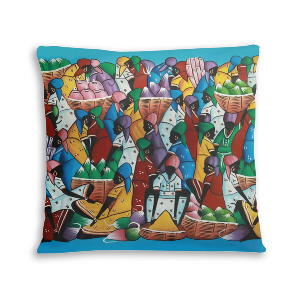 African artwork pillow - The rainbow Market