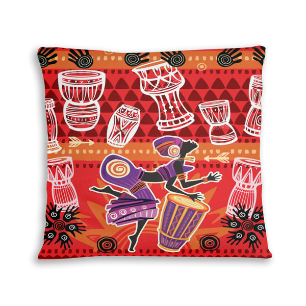 African artwork pillow - Djembe girls 2