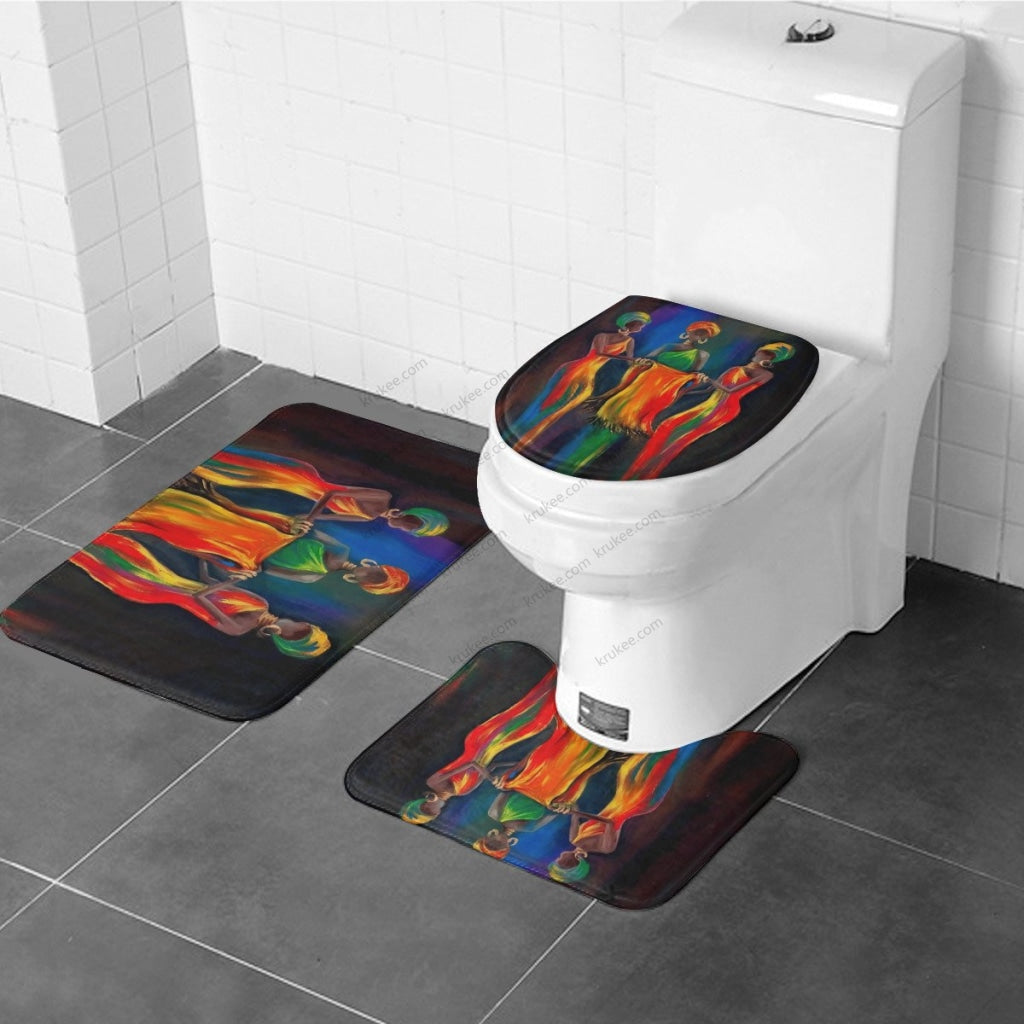 3 Pieces Bath Mat Set Toilet Three Piece Set