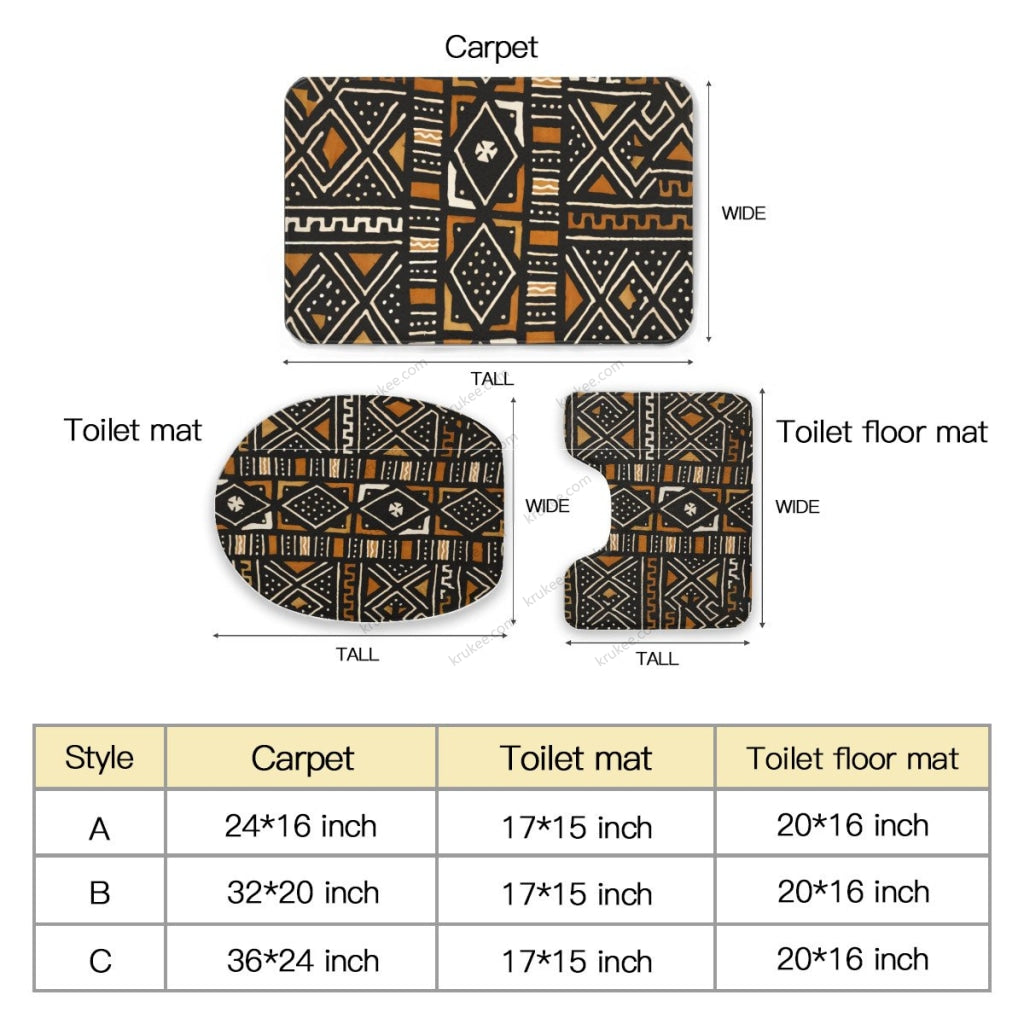 3 Pieces Bath Mat Set Toilet Three Piece Set
