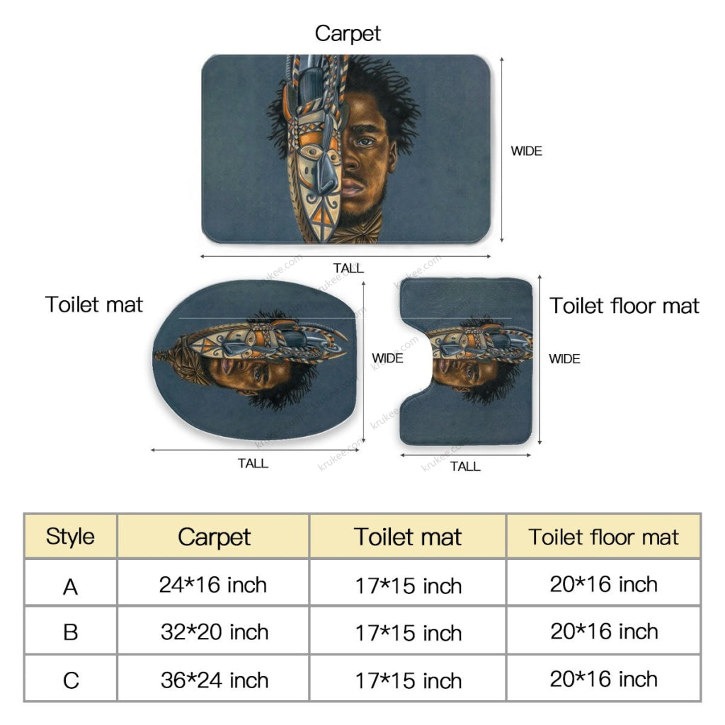 3 Pieces Bath Mat Set Toilet Three Piece Set