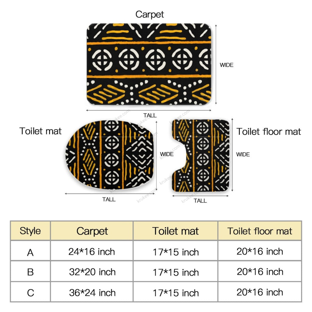 3 Pieces Bath Mat Set Toilet Three Piece Set