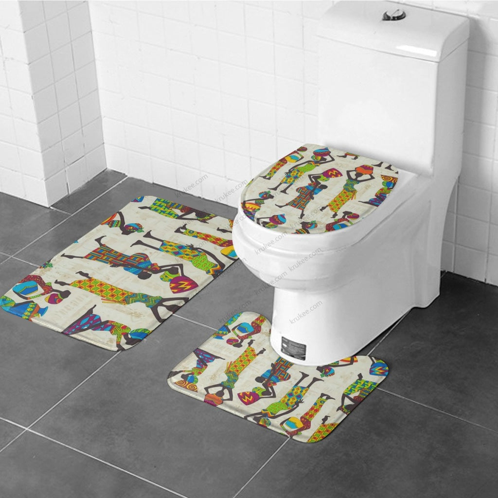 3 Pieces Bath Mat Set Toilet Three Piece Set