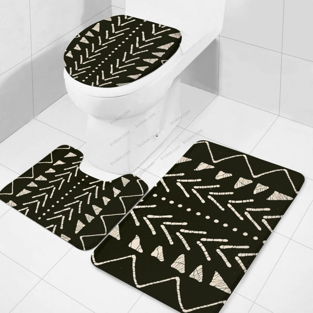 3 Pieces Bath Mat Set Toilet Three Piece Set