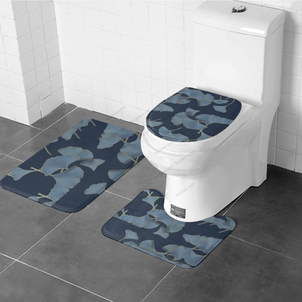 3 Pieces Bath Mat Set Toilet Three Piece Set