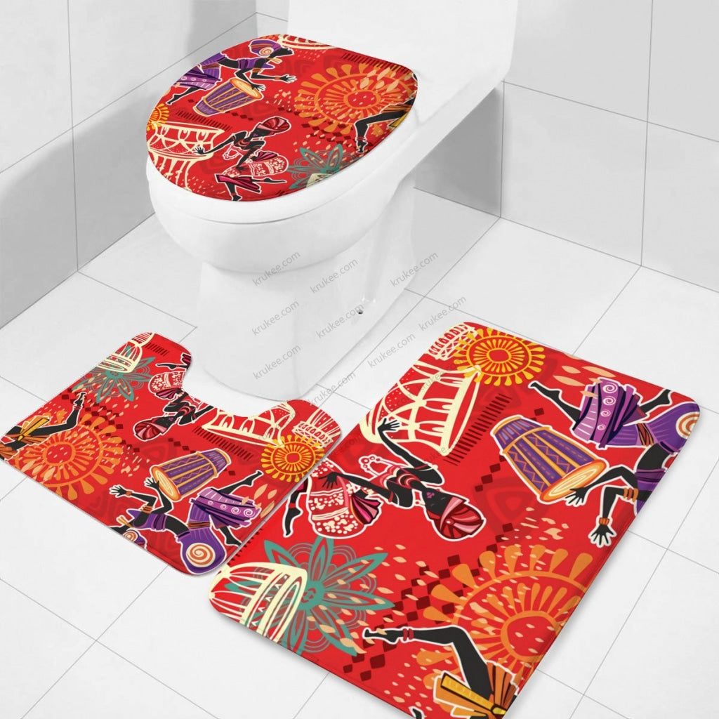 3 Pieces Bath Mat Set Toilet Three Piece Set