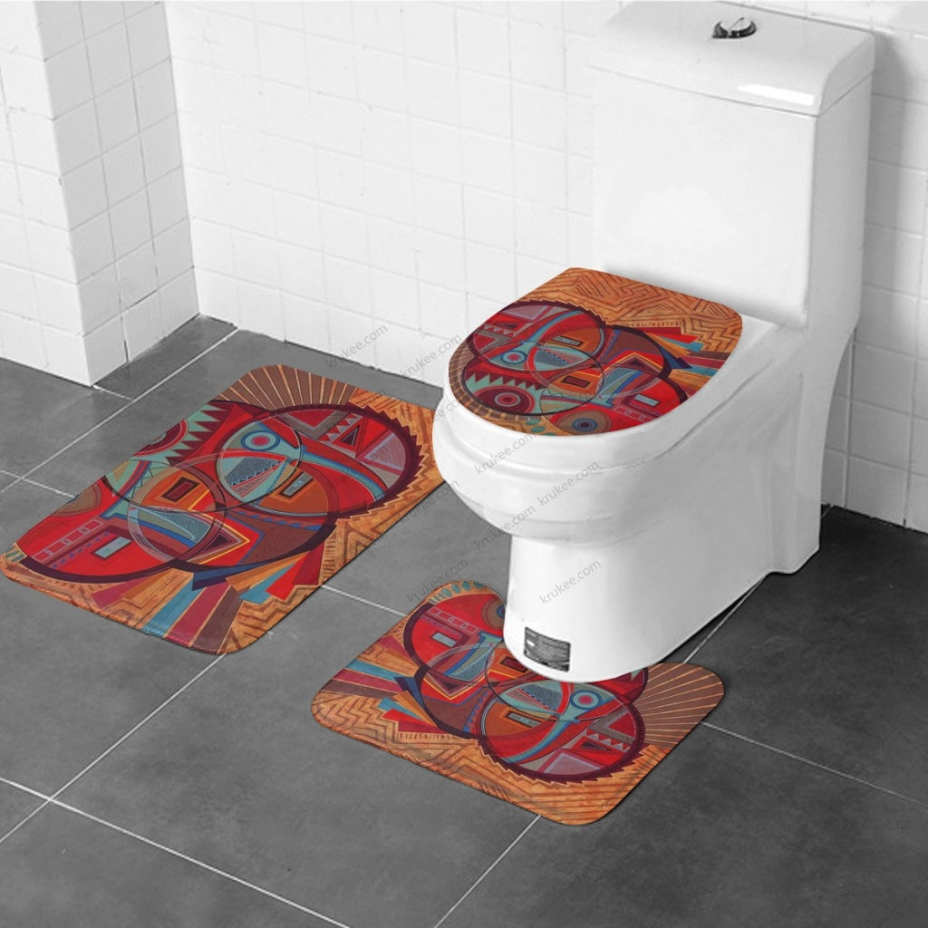 3 Pieces Bath Mat Set Toilet Three Piece Set