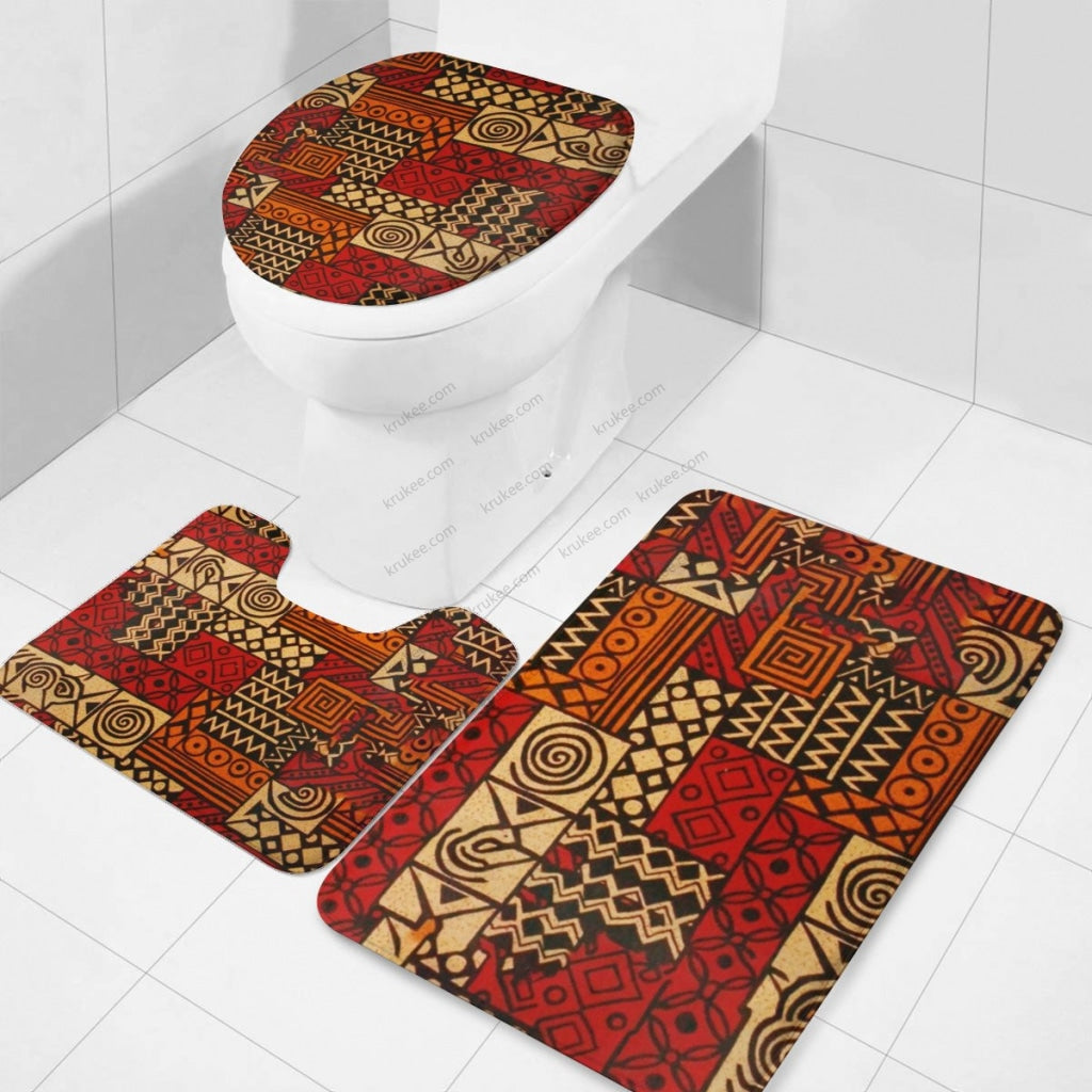 3 Pieces Bath Mat Set Toilet Three Piece Set
