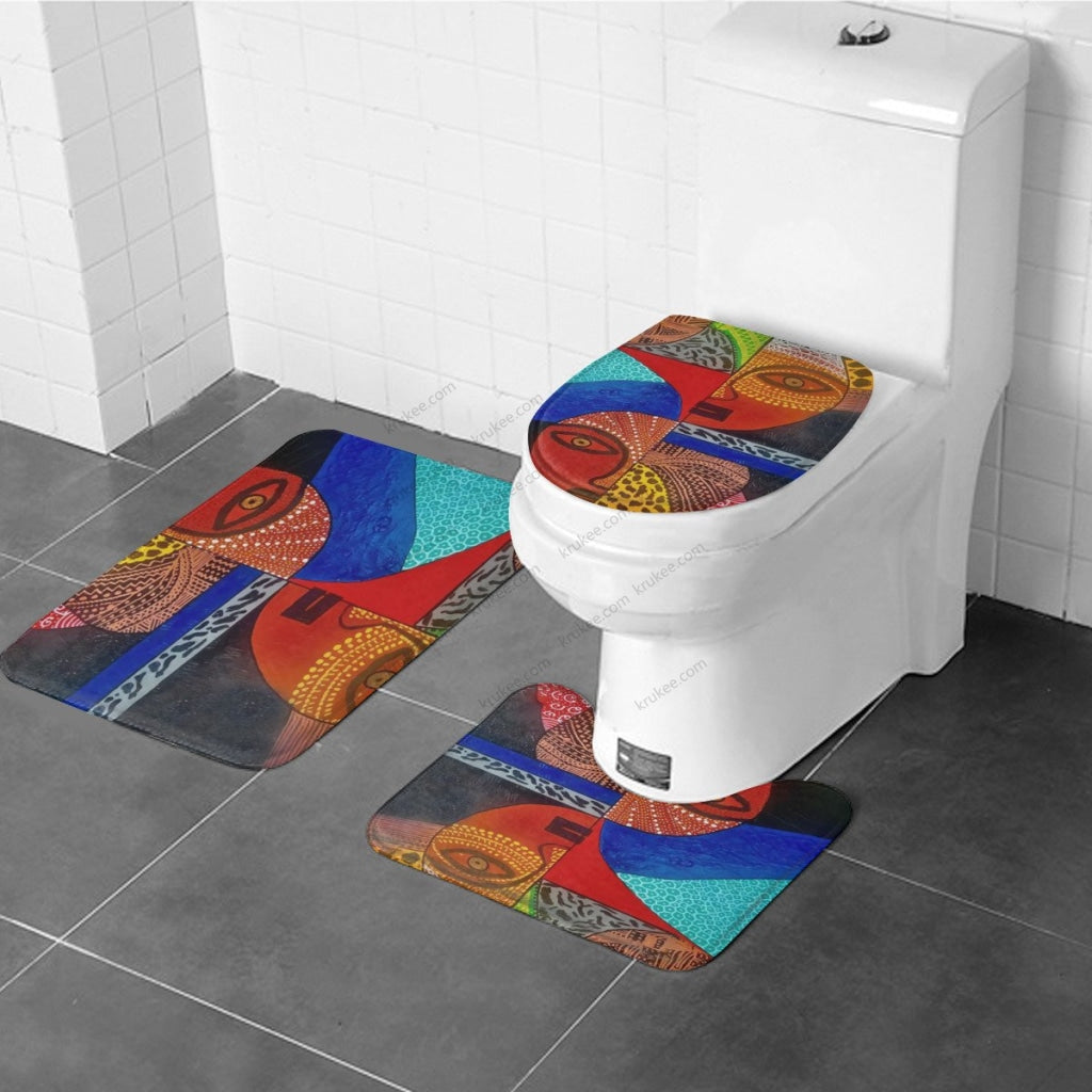 3 Pieces Bath Mat Set Toilet Three Piece Set