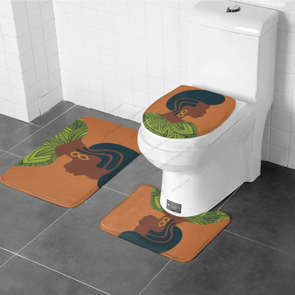 3 Pieces Bath Mat Set Toilet Three Piece Set