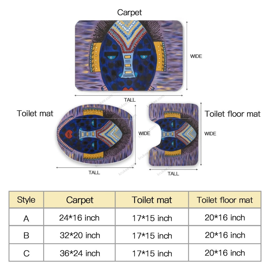 3 Pieces Bath Mat Set Toilet Three Piece Set