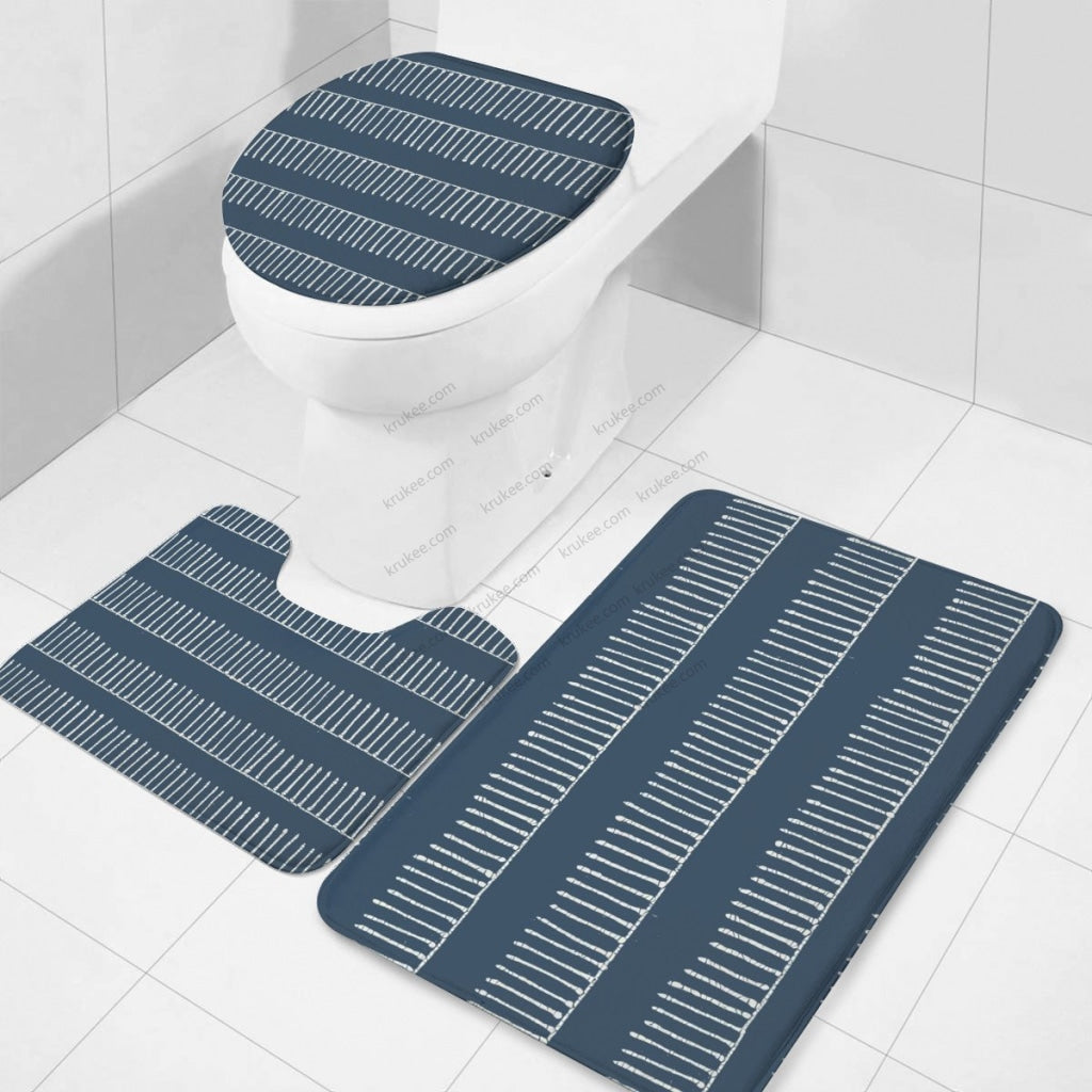 3 Pieces Bath Mat Set Toilet Three Piece Set