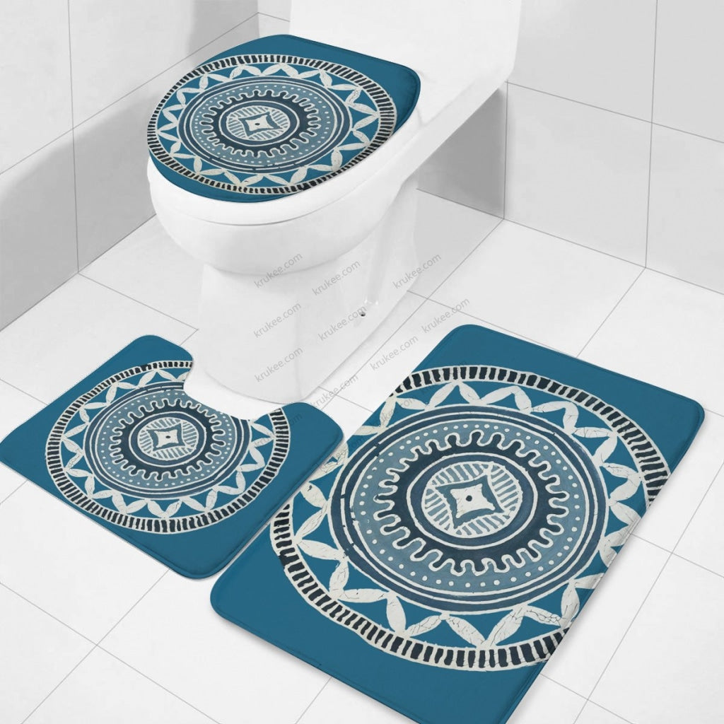 3 Pieces Bath Mat Set Toilet Three Piece Set