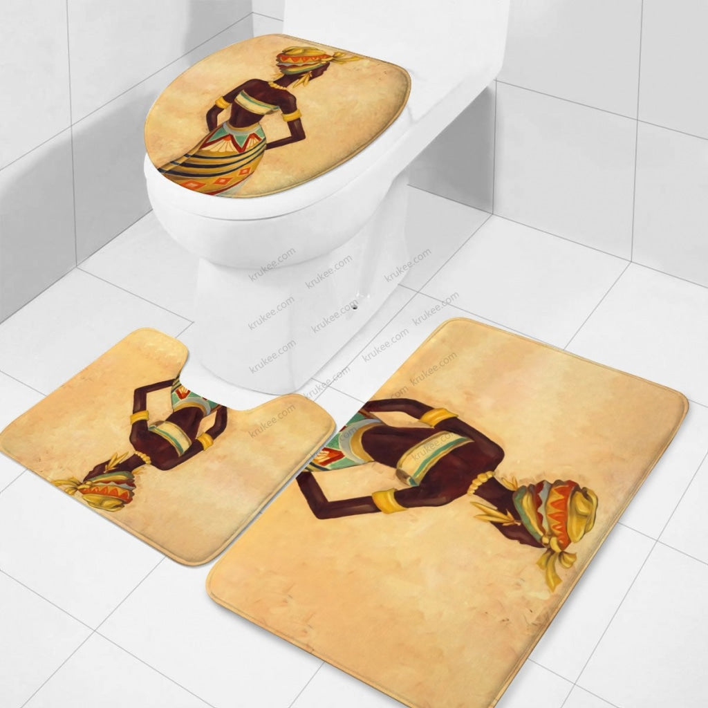 3 Pieces Bath Mat Set Toilet Three Piece Set