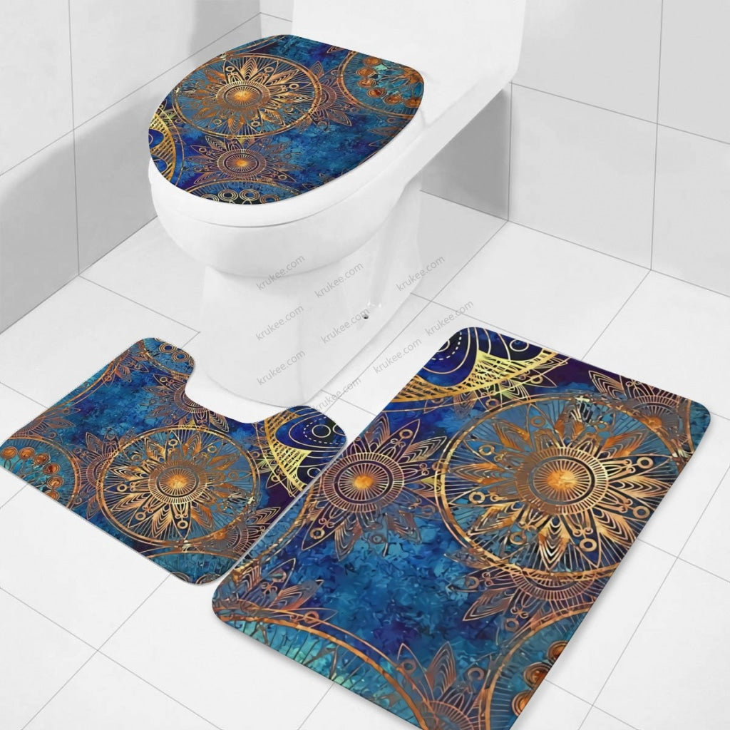3 Pieces Bath Mat Set Toilet Three Piece Set