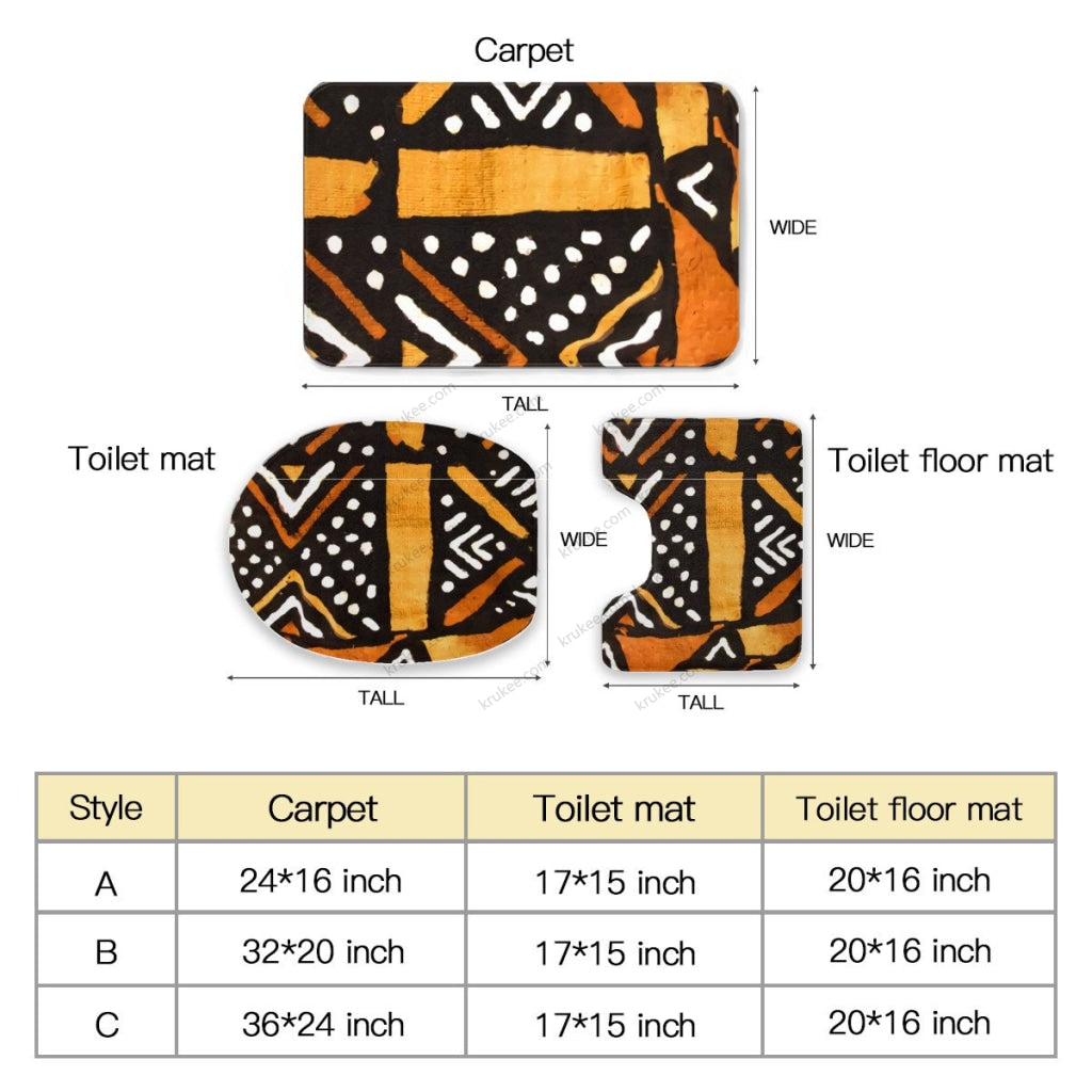 3 Pieces Bath Mat Set Toilet Three Piece Set
