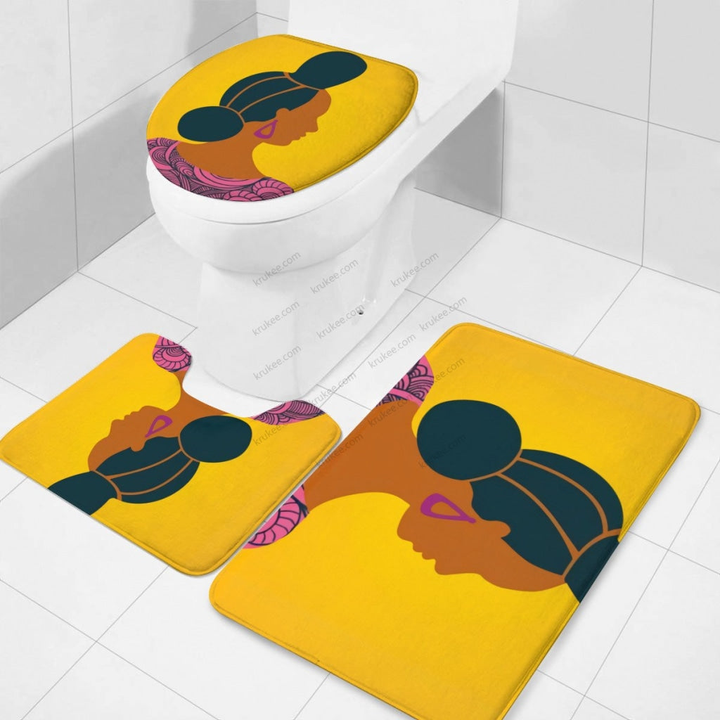 3 Pieces Bath Mat Set Toilet Three Piece Set