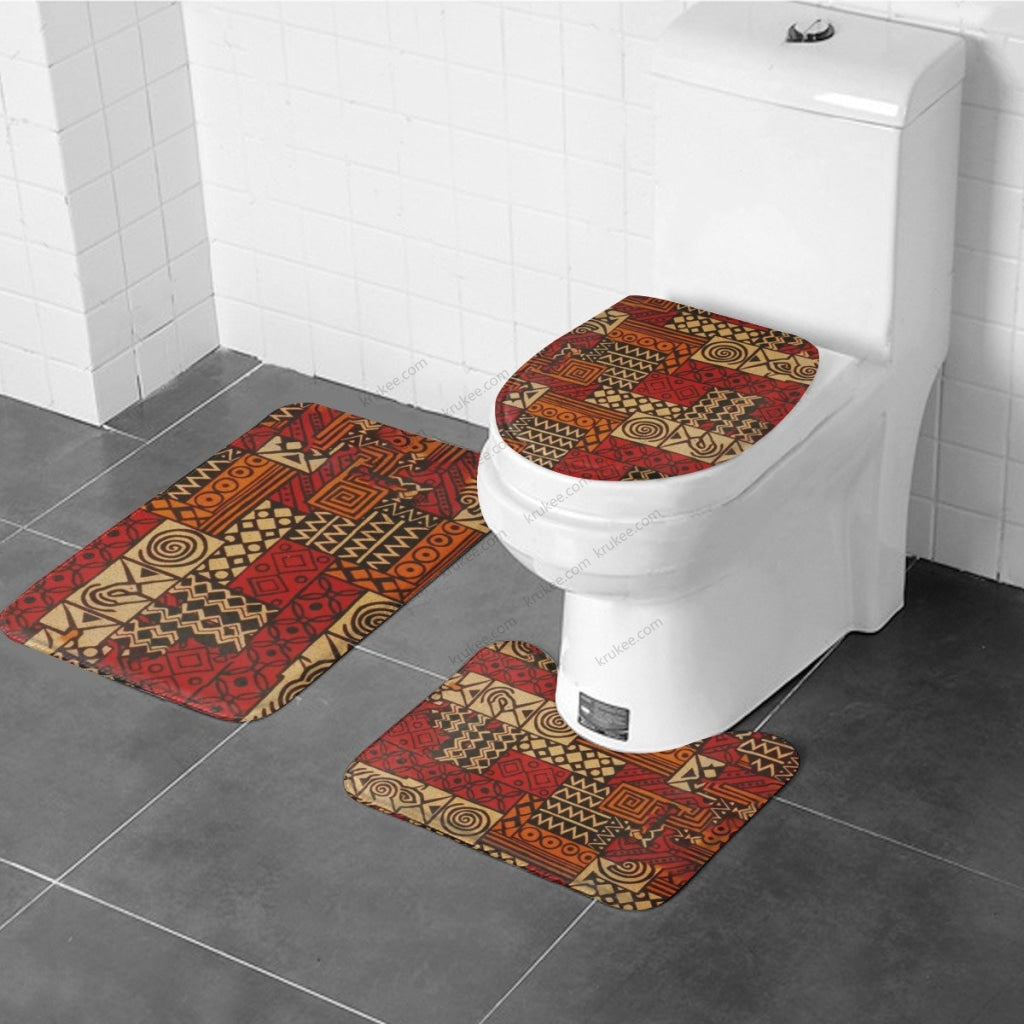 3 Pieces Bath Mat Set Toilet Three Piece Set