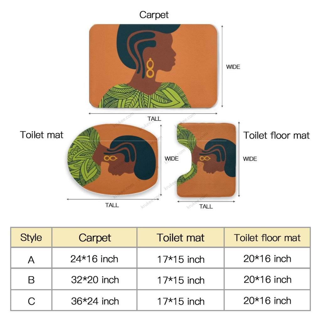 3 Pieces Bath Mat Set Toilet Three Piece Set
