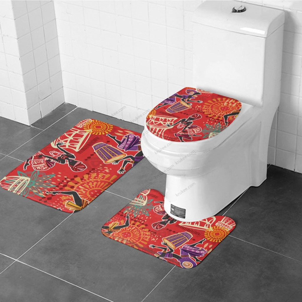 3 Pieces Bath Mat Set Toilet Three Piece Set