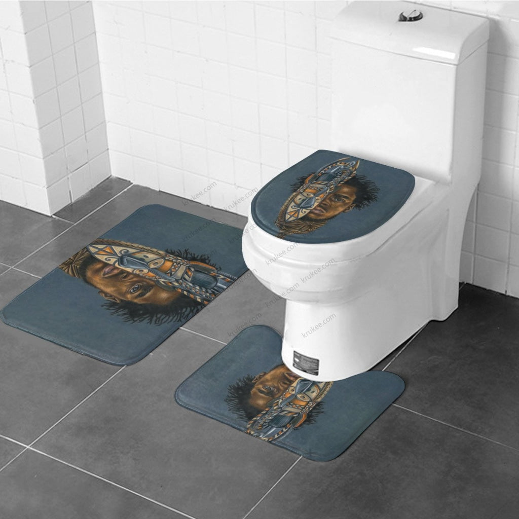 3 Pieces Bath Mat Set Toilet Three Piece Set