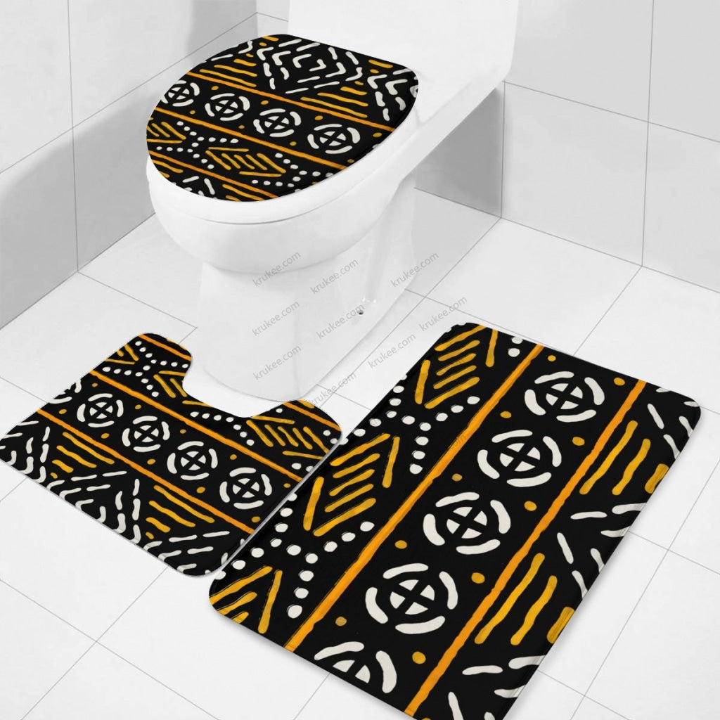 3 Pieces Bath Mat Set Toilet Three Piece Set