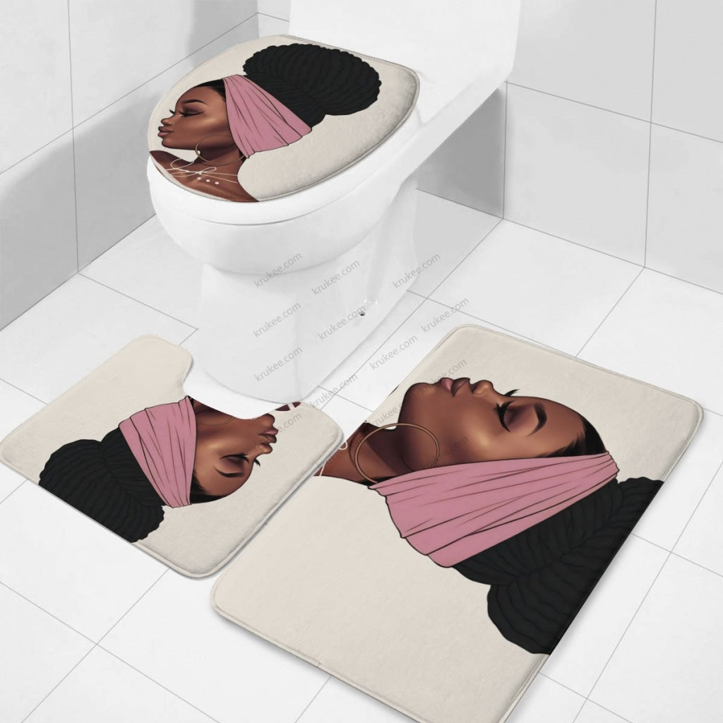3 Pieces Bath Mat Set Toilet Three Piece Set