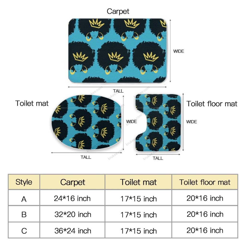 3 Pieces Bath Mat Set Toilet Three Piece Set