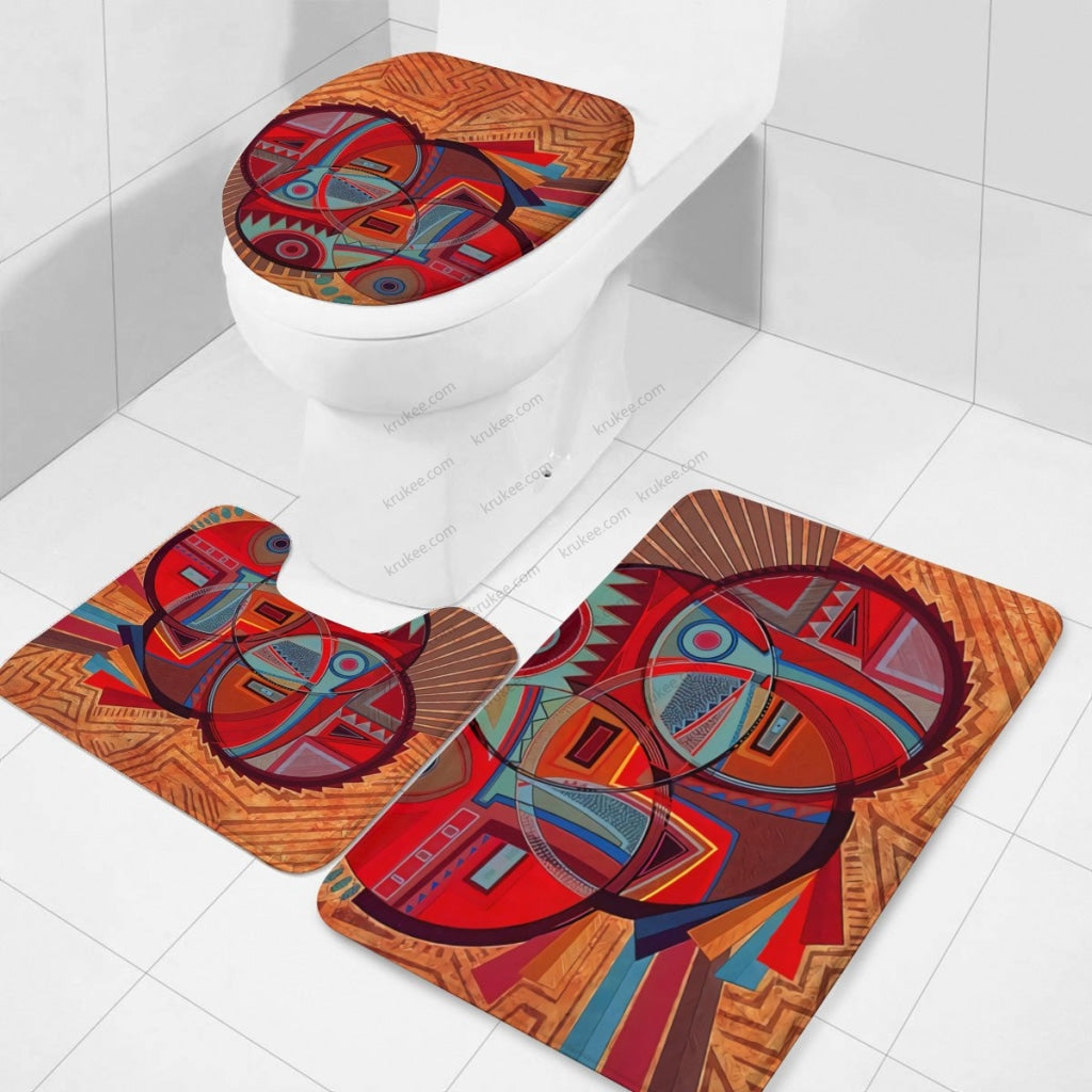 3 Pieces Bath Mat Set Toilet Three Piece Set