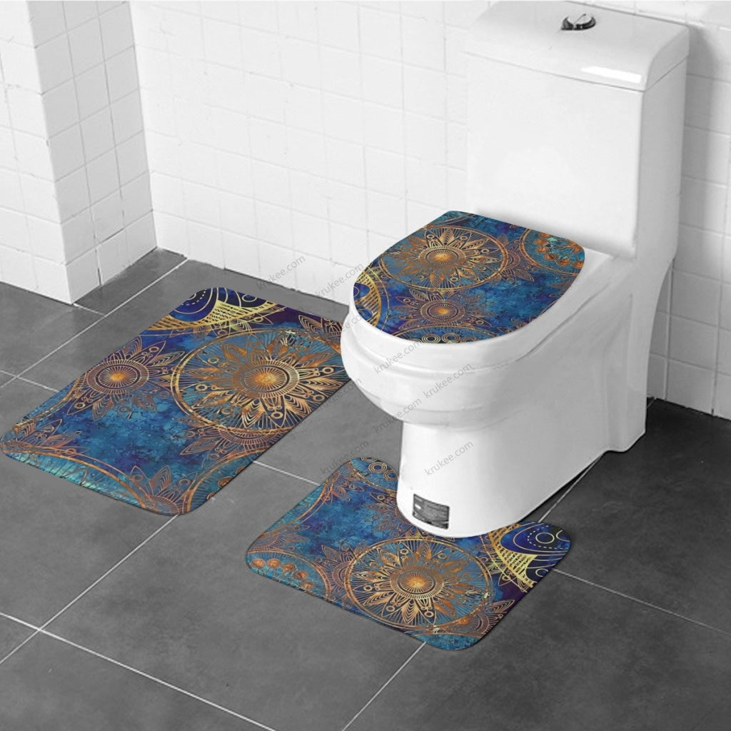 3 Pieces Bath Mat Set Toilet Three Piece Set