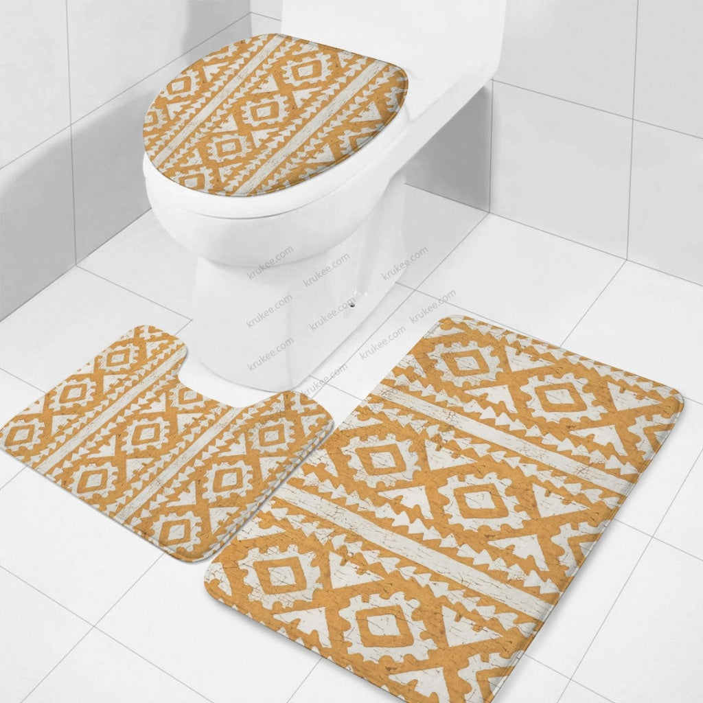 3 Pieces Bath Mat Set Toilet Three Piece Set
