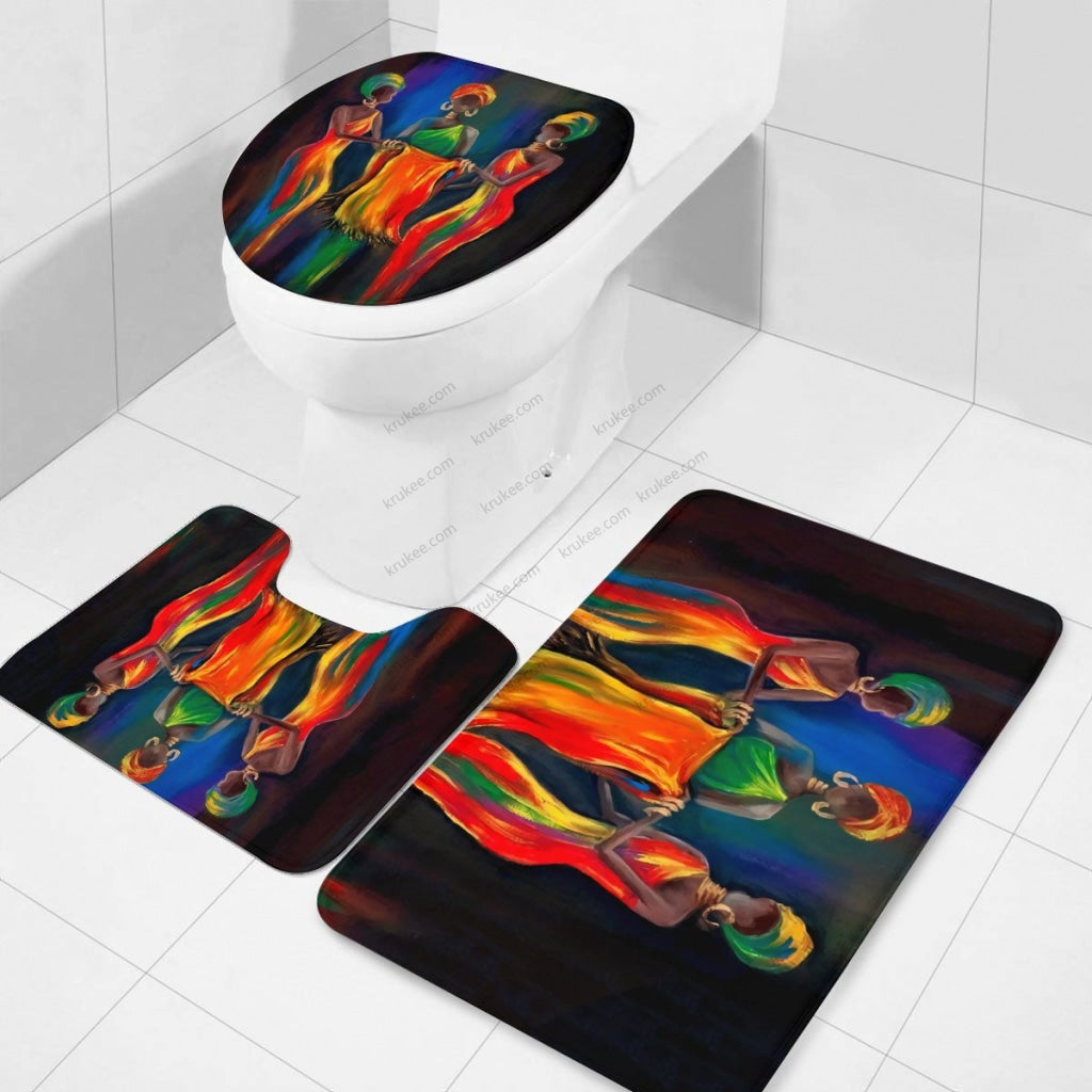 3 Pieces Bath Mat Set Toilet Three Piece Set