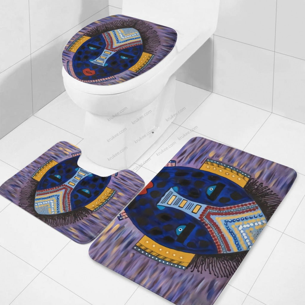 3 Pieces Bath Mat Set Toilet Three Piece Set