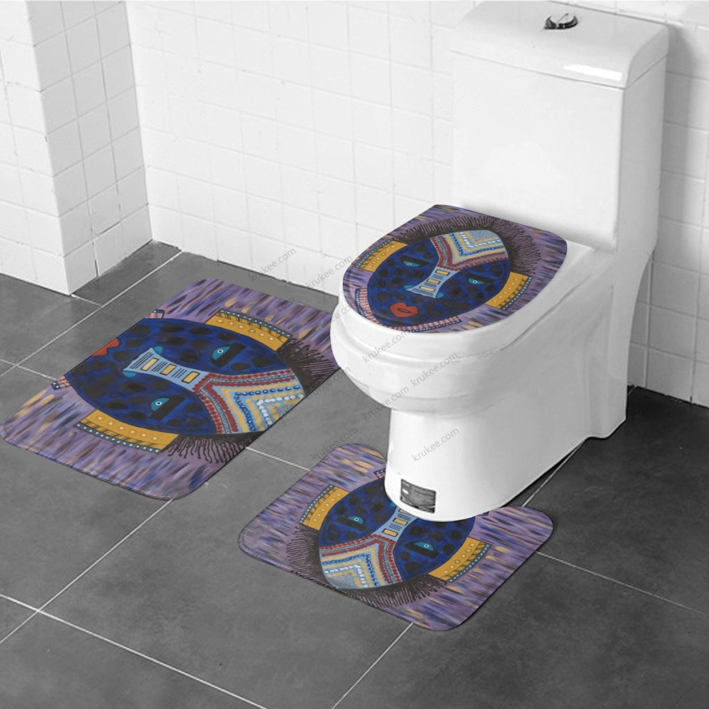 3 Pieces Bath Mat Set Toilet Three Piece Set