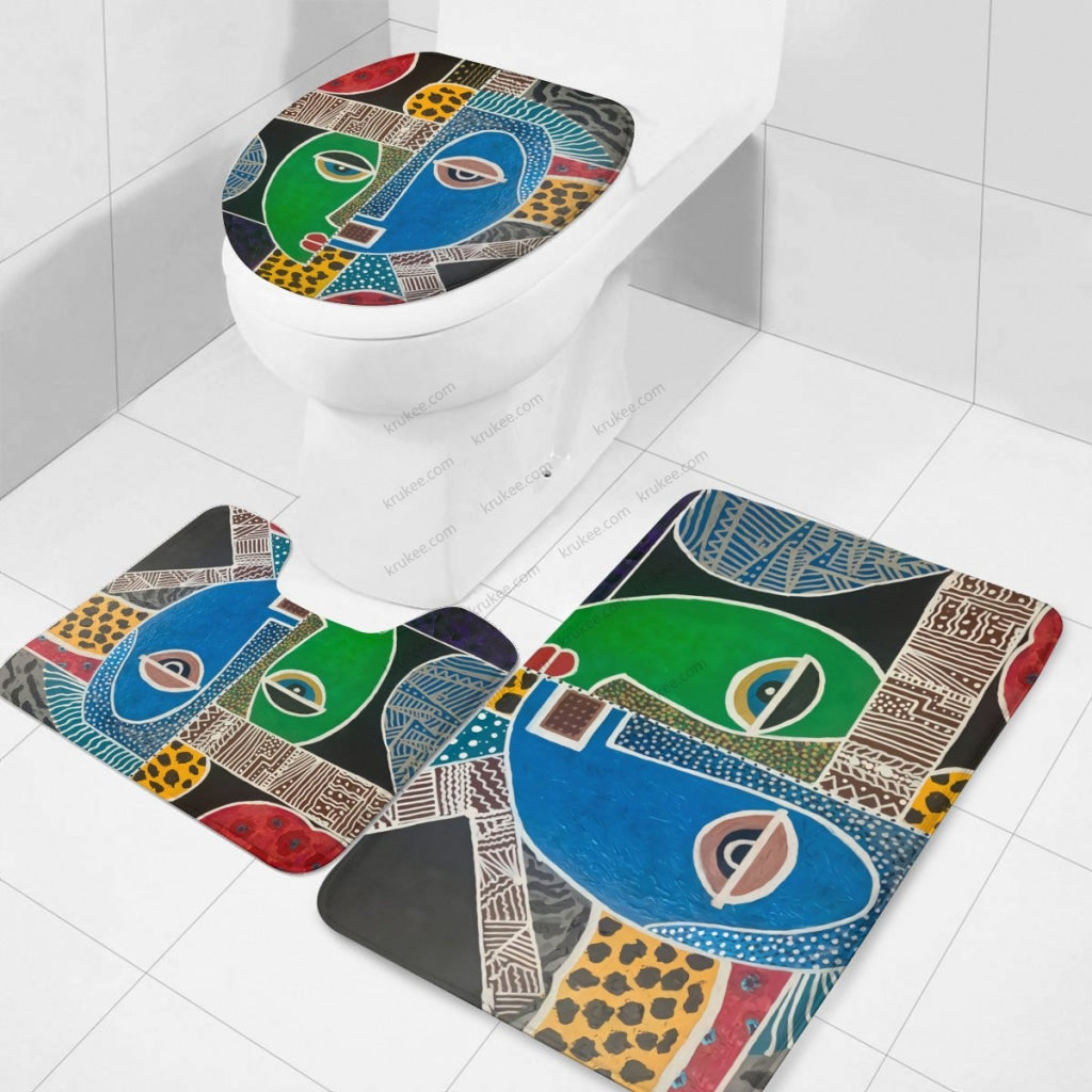 3 Pieces Bath Mat Set Toilet Three Piece Set