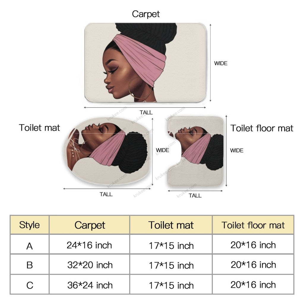 3 Pieces Bath Mat Set Toilet Three Piece Set