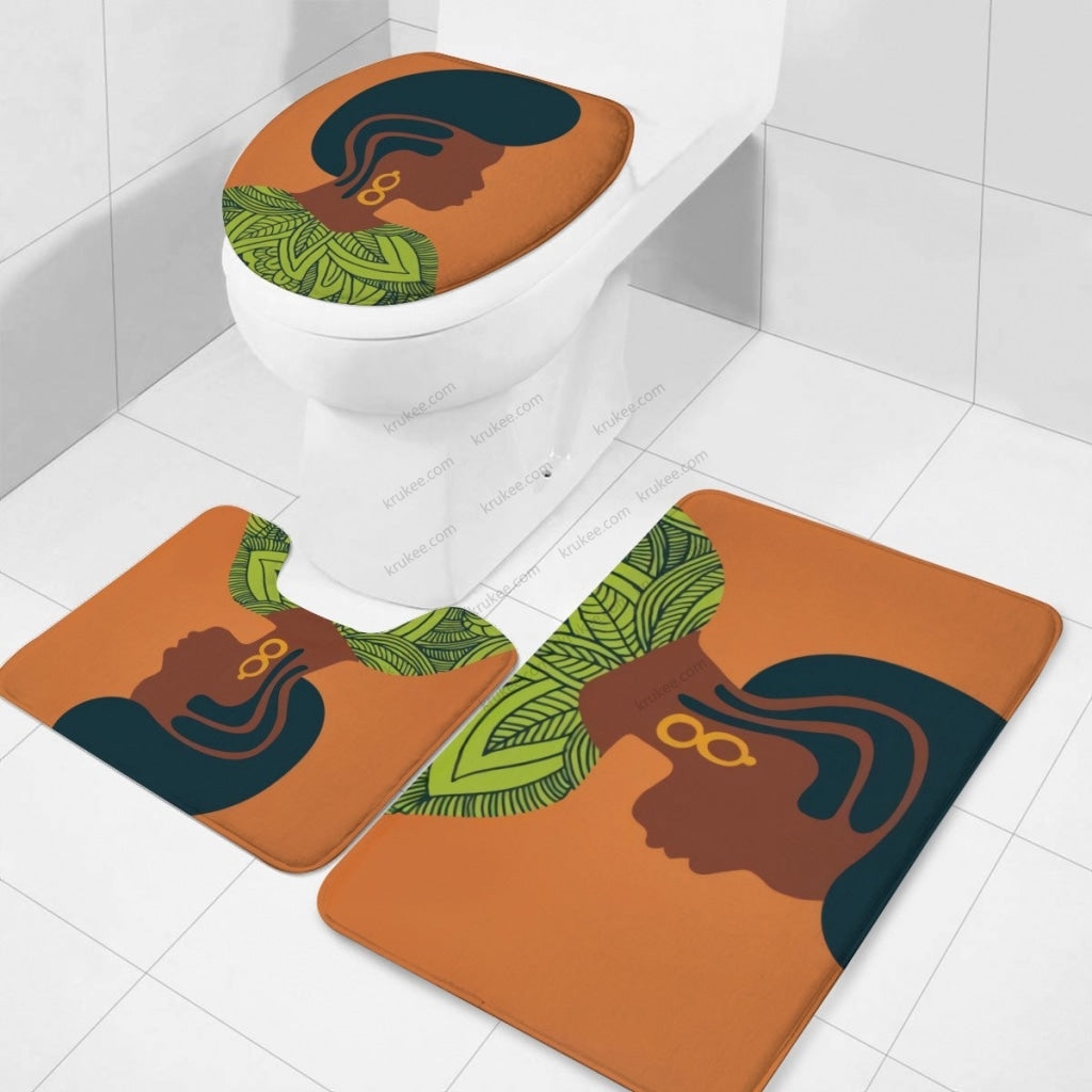 3 Pieces Bath Mat Set Toilet Three Piece Set