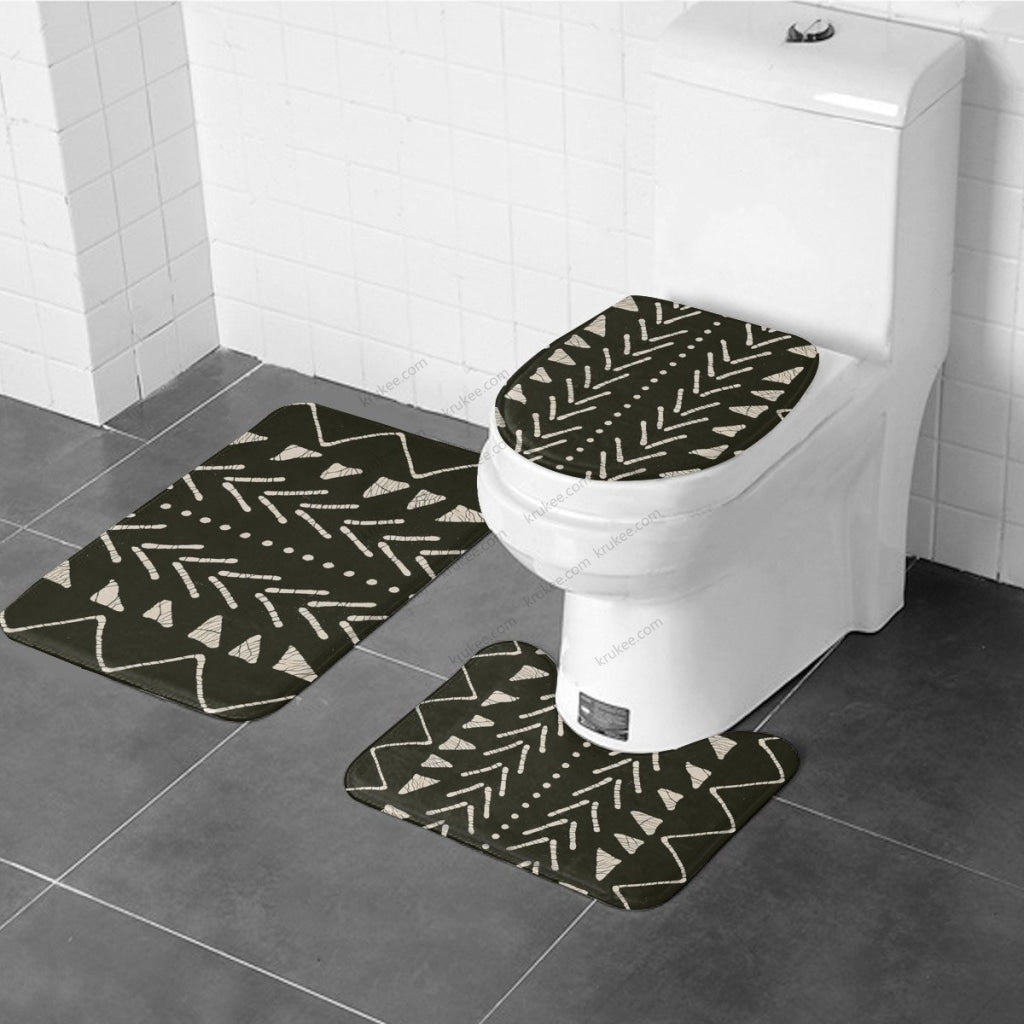 3 Pieces Bath Mat Set Toilet Three Piece Set