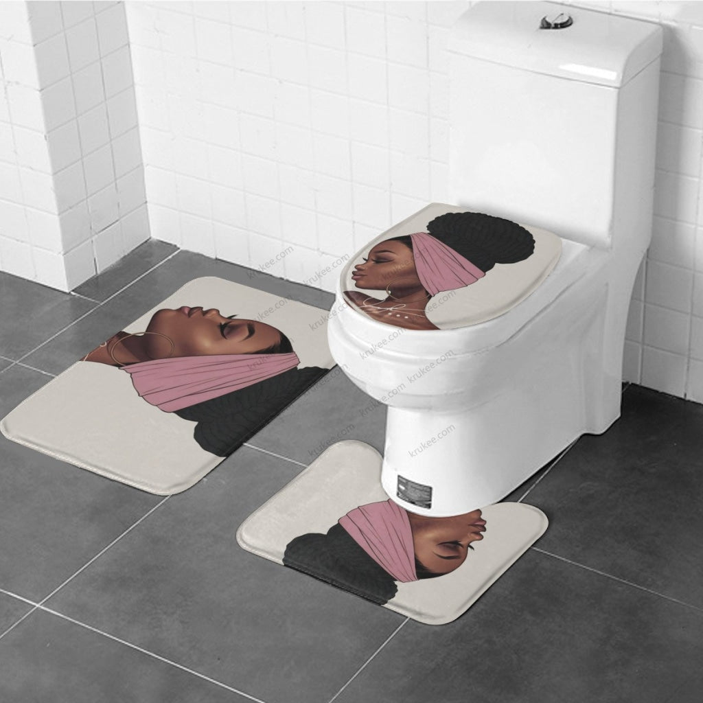 3 Pieces Bath Mat Set Toilet Three Piece Set