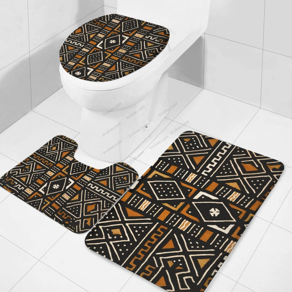 3 Pieces Bath Mat Set Toilet Three Piece Set
